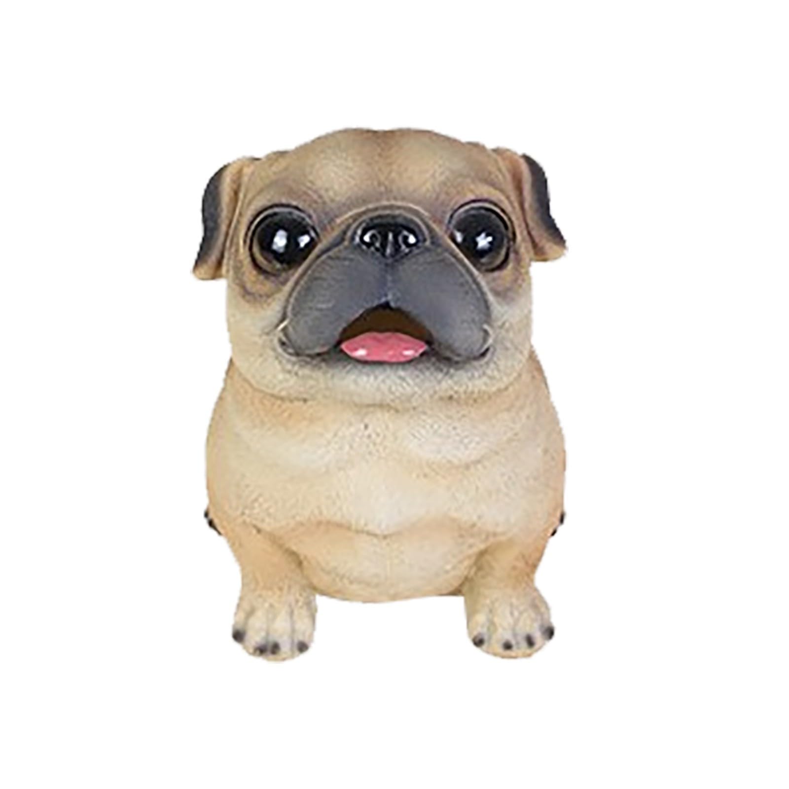 # Niedliche Mops-Hundebank zum Füttern, bruchsichere Kinderbank für Kinder als Geschenk oder als Heimdekoration (Khaki, One Size)