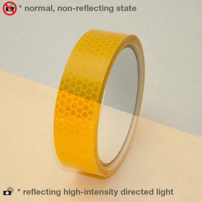 Oralite (Reflexite) 5900 HIP Prismatic-Grade Reflective Tape: 1 in. x 50 yds. (Yellow)