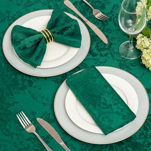 Servilletas de tela verdes jacquard set de 12 17x17 in miniatura 5