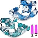 2 Stück aufblasbarer Wassersitz Schwimmsessel inklusive 2 Handpumpen, Pool Luftmatratze Hängematte Poolliege für Wasserpark, Badesee, Strand und Schwimmbad