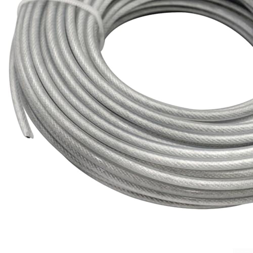 Fil d'acier de 4 mm pour tondeuse à gazon - 15 m - Robuste - Pour l'entretien de la pelouse et les débroussailleuses - Bobine de rechange (4)
