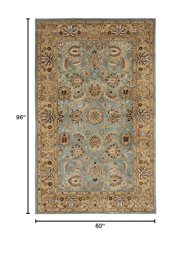 Tapete decorativo Safavieh Oriental 5'x8' Azul y Dorado miniatura 2