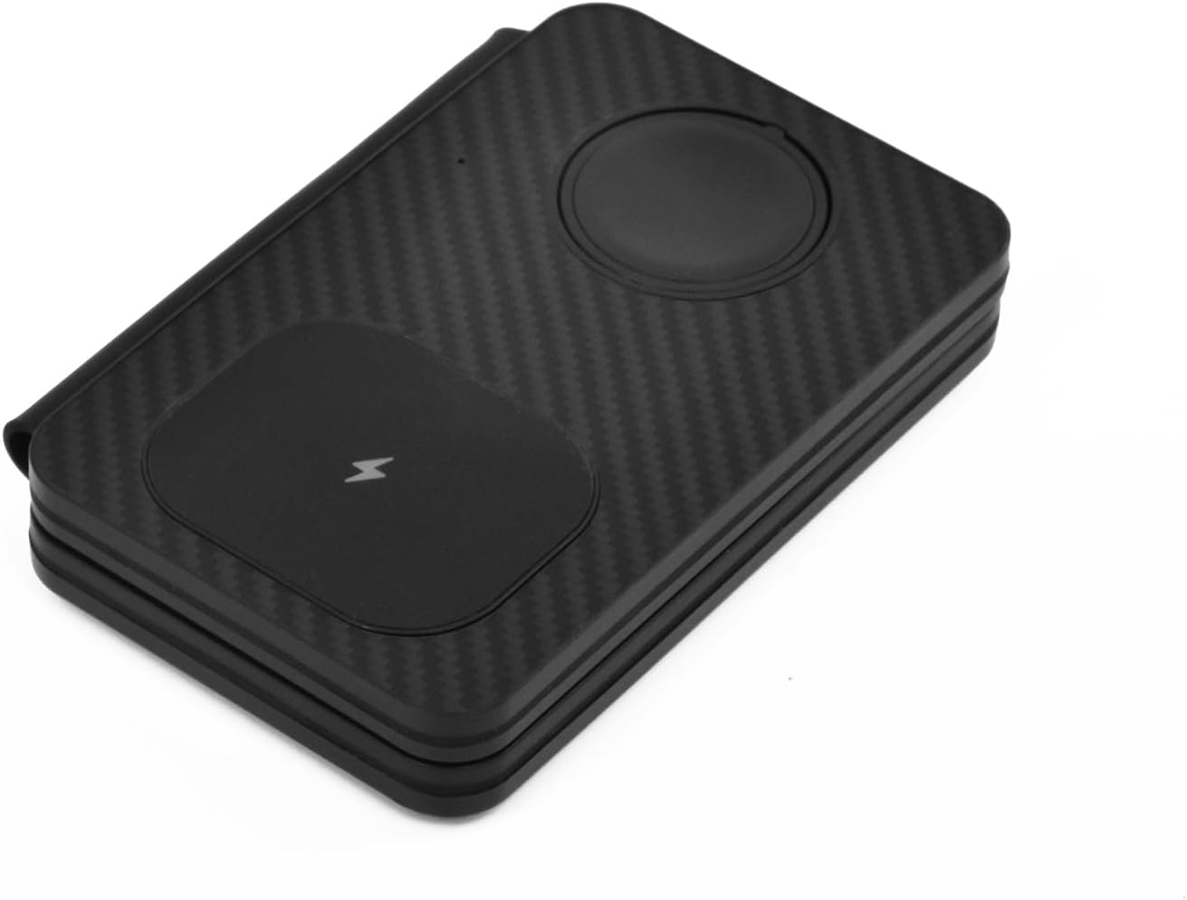 3-in-1 Charging Station for Apple Devices, Fast Mag Safe Wireless Charger, Foldable Travel Charger for Cell Phone 16-12 Series, AirPods, and iWatch Series (Carbon Fiber)