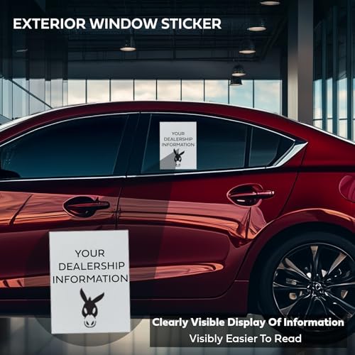 Image of Window Stickers for Car Dealers -Plain Blank White - Exterior, 'Outdoor' | 8.5 inch x 11 inch | (100 Pack) (Laser Printer Only) (Adhesive)