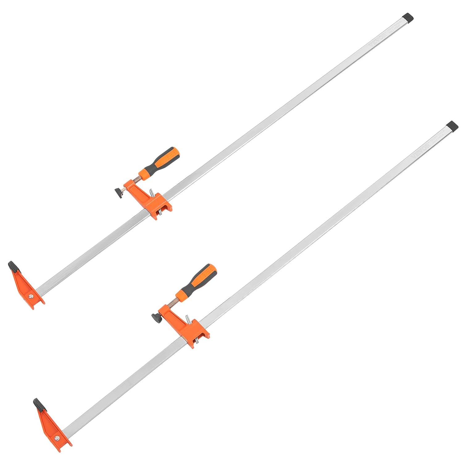 VEVOR Bar Clamps for Woodworking, 2-Pack 36" Clamp, Quick-Change F Clamp with 600 lbs Load Limit, 2.5" Throat Depth, Cast Iron and Carbon Steel, Wood Clamps for Woodworking Metal Working