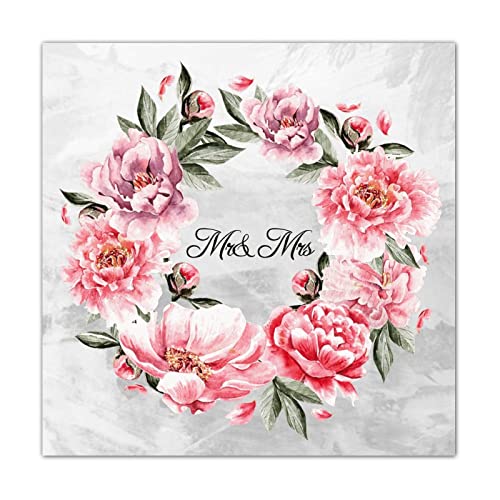 Mr & Mrs Panneau mural décoratif bois étagère salon table mariage 40cm