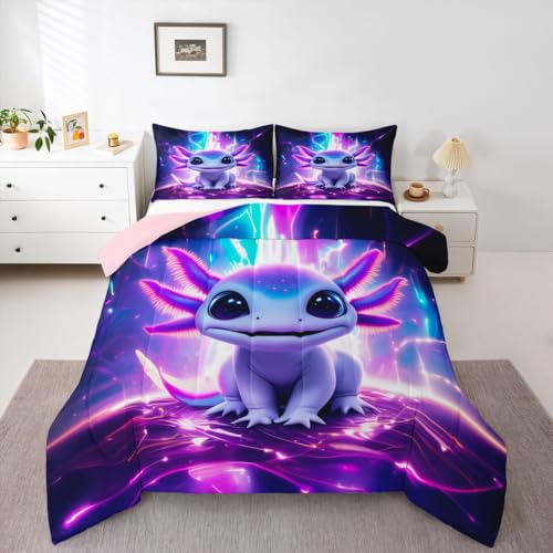 Erosebridal Salamander Comforter Set Full Size Axolotl Bedding Set for