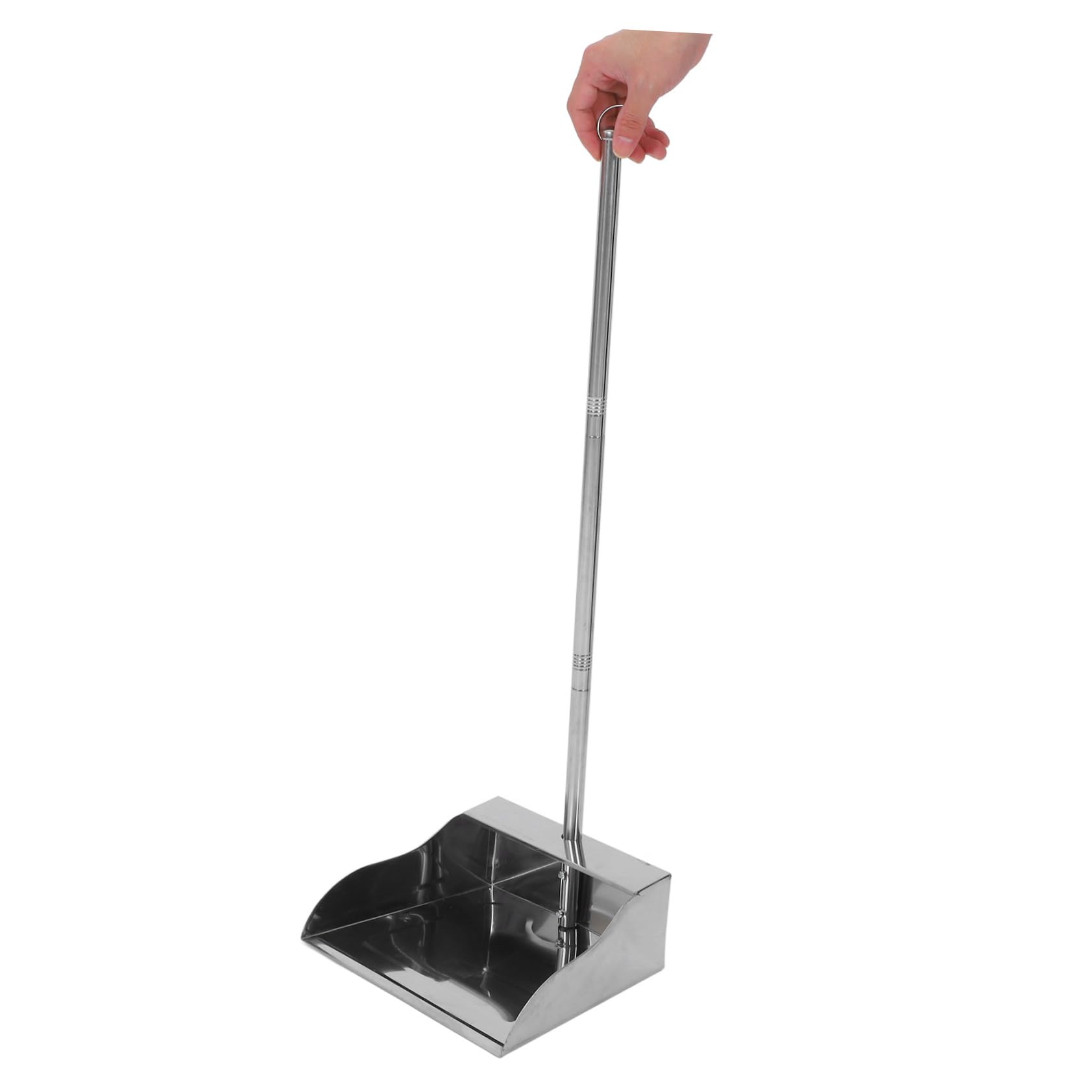 Recogedor de Polvo Inoxidable con Mango Cómodo Capacidad Jumbo y Resistente para Interior y Exterior Pala Metálica para Basura y Limpieza de Hogar