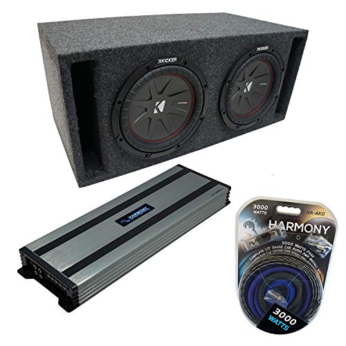 Harmony Audio Kicker Bundle Compatible with Universal Car 43CWR122 CompR CWR Dual 12