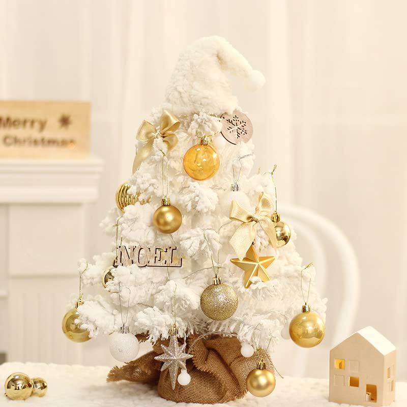 White christmas tree with gold ornaments Clearance