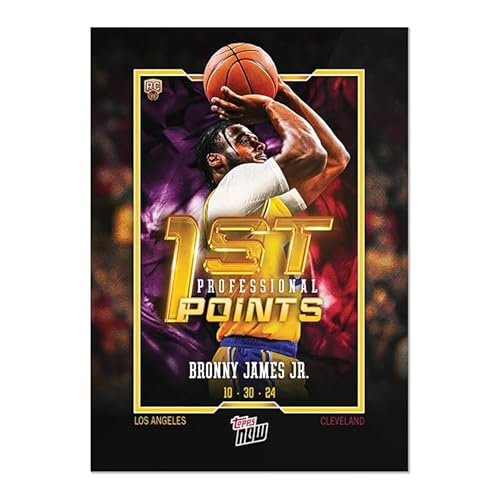2024 Topps Now Bronny James 3 First Points Los Angeles Lakers Rookie RC Basketball Card