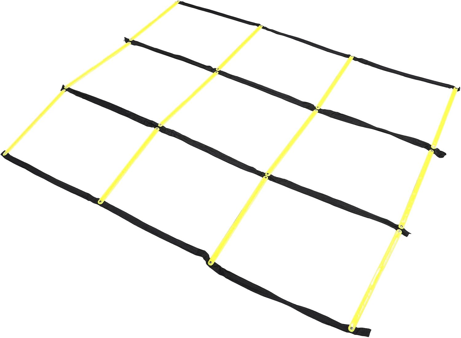 Multi-Sport Agility Ladder with Nine-Square Design, Yellow Foldable Training Ladder for Football Speed and Footwork Drills, Lightweight Soccer Agility Equipment for Athletic