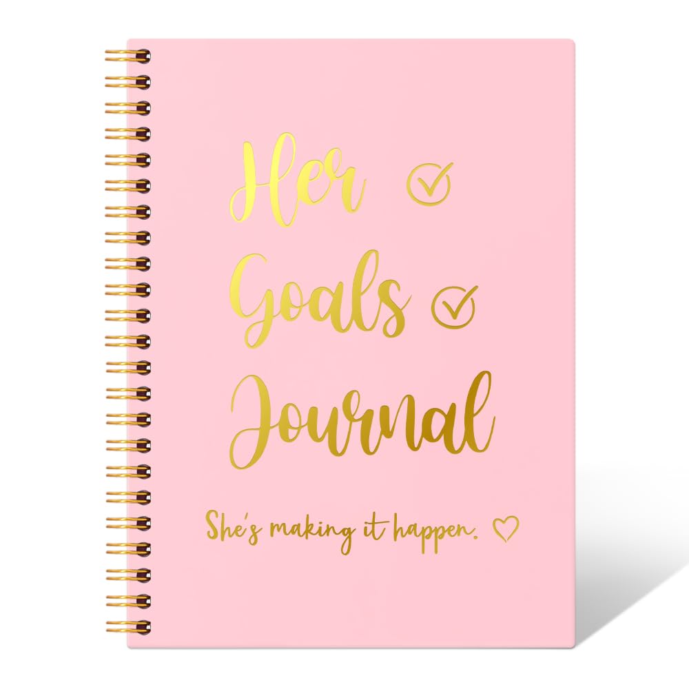 THEBESTU Her Goals Journal 160 Pages Hardcover Blank Spiral Notebook, Funny Inspirational Quote Journal for Women, Motivational Notebook Gifts for