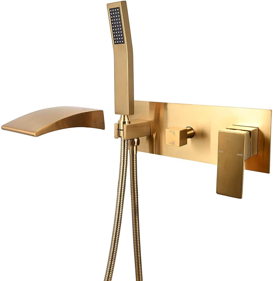 Robinets de lavabo de salle de bain et mitigeur baignoire cascade noir