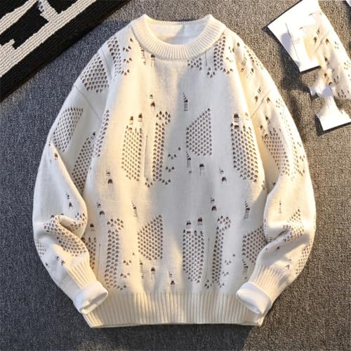 Unisex Winter Vintage Twist Knit Sweater Round Neck Pullover Loose Fit Harajuku Knitwear2