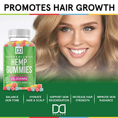 (25,000mg) Hemp Gummies for Migraine Pain Relief Anxiety Stress Sleep Inflammation Calm Extra Strength Gummy for Adults, Relaxing Restful Natural Mood Hemp Gummy Bear Edibles Candy 120 Gummies - Thumbnail 6