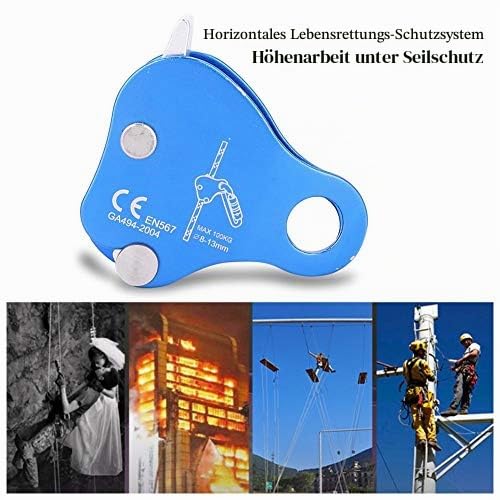 VGEBY Seilgreifer, Klettersicherung Outdoor Klettern Bergsteigen Abseilen Aluminium Seilgreifer Schutz