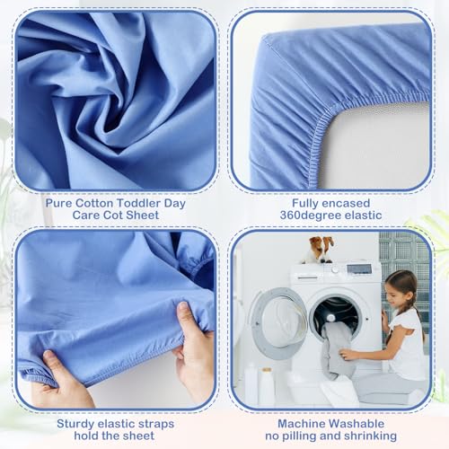 Image of VitalCozy 20 Pack Baby Crib Sheets for Boys and Girls, Fitted Cotton Daycare Crib Sheets, Breathable Microfiber Toddler Bed Mat Sheet for Standard Mattress Daycare Nap Mat, 24 x 48 Inch(Classic Color)