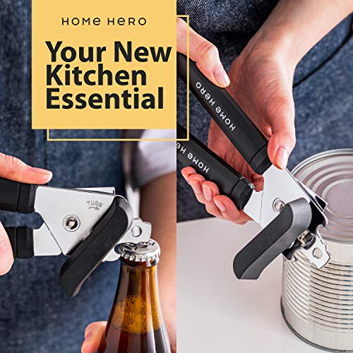 image for Home Hero Stainless Steel Can Opener Manual Smooth Edge Can Opener Smo