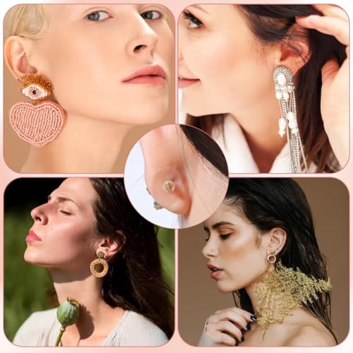 Image of XELYTON Ear Lobe for Support Earrings, Patches Ear lobe Support for Heavy Earring, Invisible Sticker tape, Transparent EarLobe Tapes Ear Lifts Patches (Pack of 300)