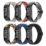 6 Pack of ShuYo Braided Stretchy Solo Loop Bands - Stylish Nylon Elastic Wristbands for Fitbit Charge 4, Charge 3, Charge 3 SE - Perfect for Women and Men