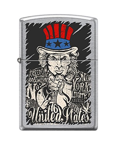 ZippoCustom Lighter Design Uncle Sam Freedom of United States Windproof Collectible - ​ Cool Cigarette Lighter Case Made in USA Limited Edition & Rare