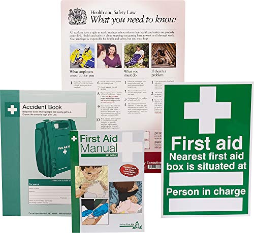 Image of Safety First Aid HSE Compliance Pack with HSE Law Poster, Accident Book, First Aid Manual and Sign