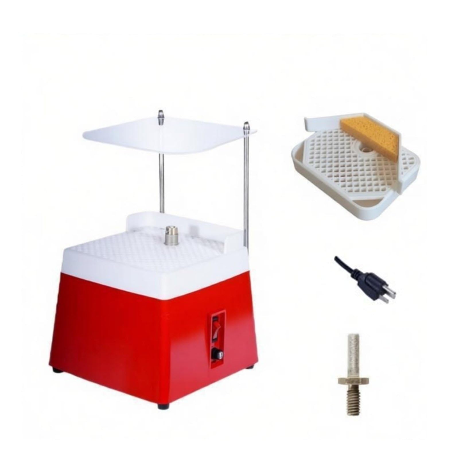 Dust-Proof Automatic Water Feed Grinder Splash Guard Mini Stained Glass Upgraded Model Portable Edging Machine Compact Design for Crafters, DIY Enthusiasts, Art Studio, 110V Us with Wheel-image-45