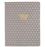 Eccolo World Traveler Desk Size Journal, 256 Lined Page Notebook, 8-x-10-inch, Grey Bee