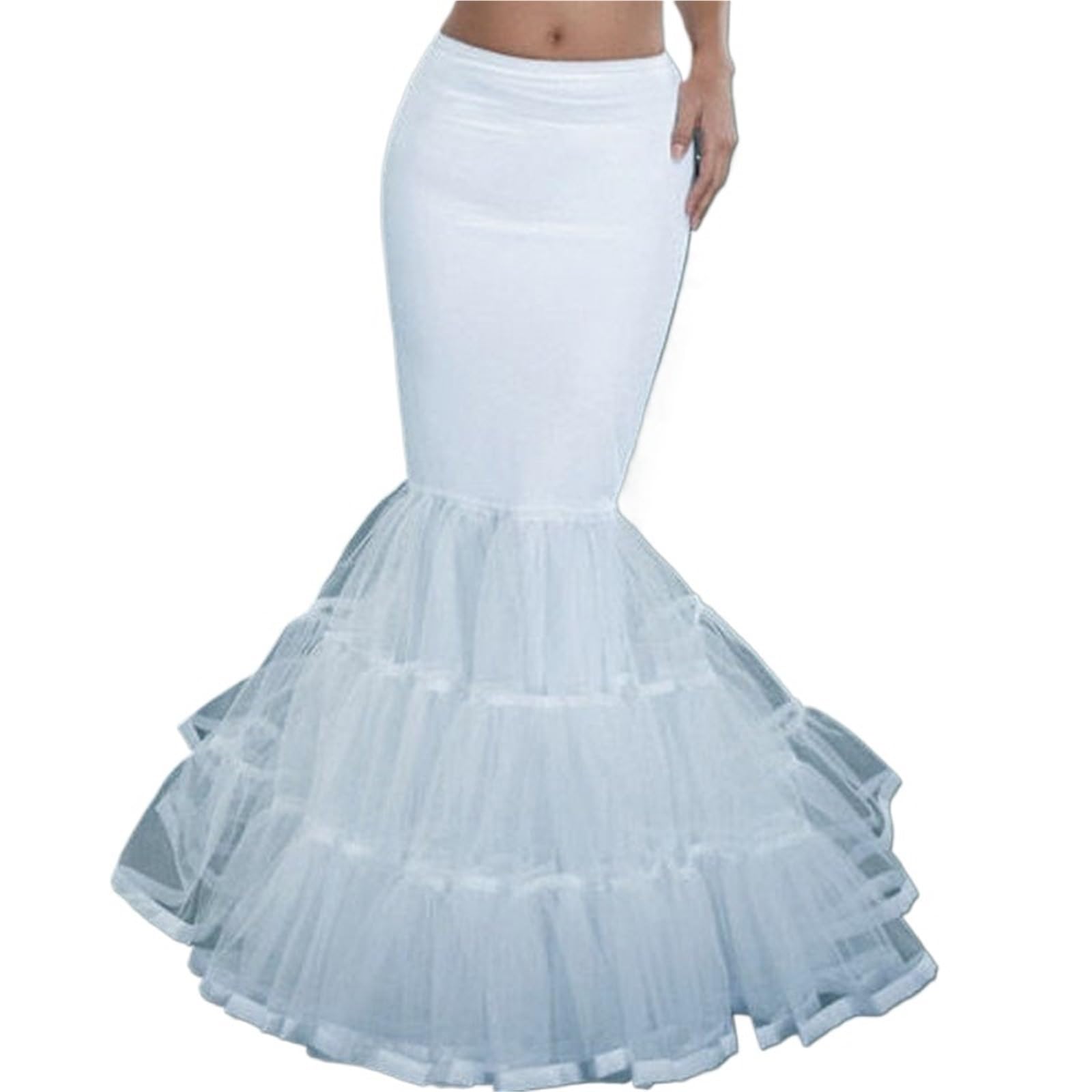 Jupon de dessous Robe de mariée sirène blanche en tulle et jupon