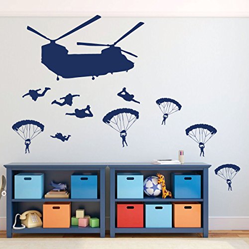 Vinilo Decorativo Personalizado Army Chinook y Paracaidistas miniatura 5