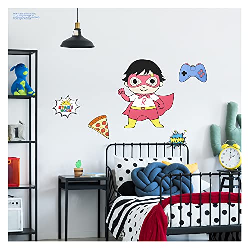Ryan's World Wall Decals - The Ultimate Red Titan Ryan Vinyl Stickers with 3D Augmented Reality Interaction - 20" Tall x 16" Wide Ryan's World Room Decor