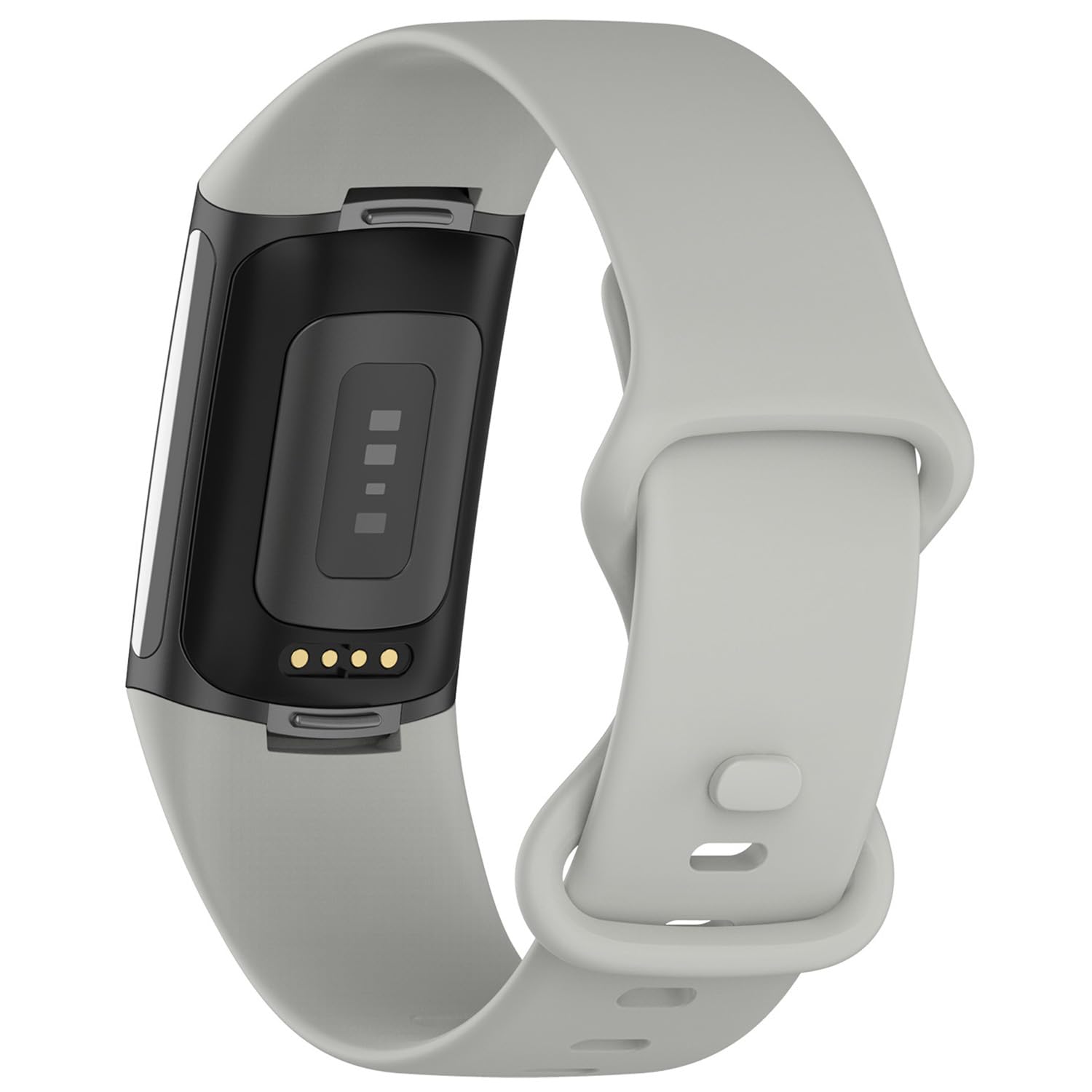 Anuoli 2 Pack Compatible with Fitbit Charge 6 Charge 5 Bands, Soft Silicone Replacement band for Women Men (Black_Gray, Large(7.1