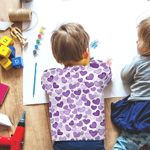 JUNZAN Purple Hearts Day Purple Hearts Kids Girls Hooded Sweatshirt Fleece Tops Clothing Shirts Camping 4T 6