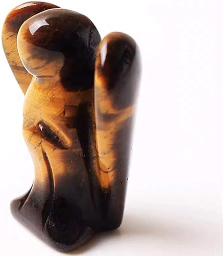 Miniatura 4 de Piedra curativa de ángel de bolsillo tallada a mano con ojo de tigre, piedra preciosa natural, cuarzo, estatua curativa de 3 pulgadas (ojo de tigre