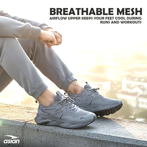 Image of ASIAN Quantum-24 Men's Running Shoes | KPU & Breathable Knit Upper, Energy Return Sole, Memory Foam Cushioning, High Grip Traction, Stylish Lightweight Sneakers