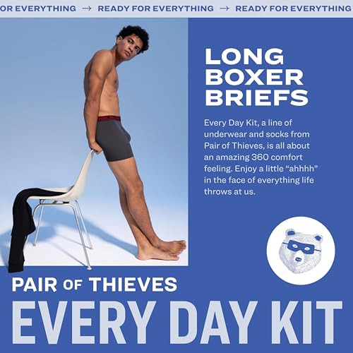Pair of Thieves Men’s Long Boxer Briefs – Soft, Breathable, Quick Dry Underwear with 4-Way...