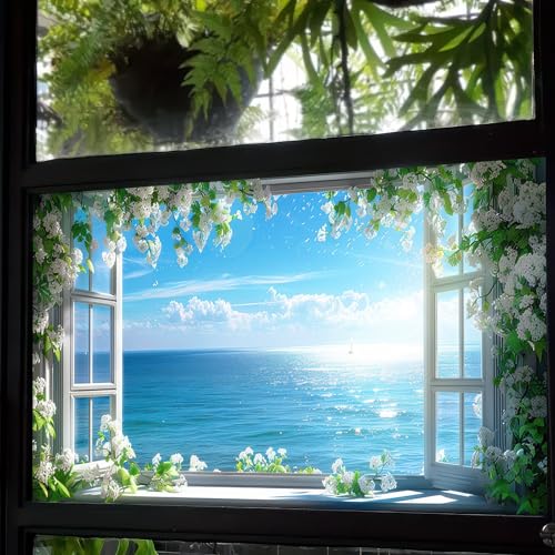Película para ventana con diseño marítimo 39.3×17.7 pulgadas miniatura 2
