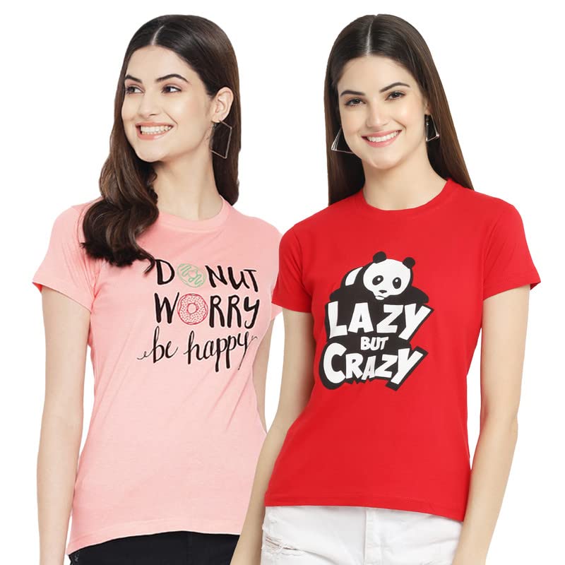 Image of Preneum Women's Letter Print Regular Fit T-Shirt