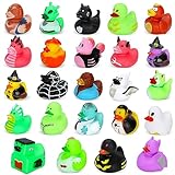 24 Pack Halloween Rubber Ducks Party Favors Duckies Bath Toys Halloween Decor Trick or Treat Supplies Spooky and Baby Showers Adorable Bath Toys for Kids and Adults
