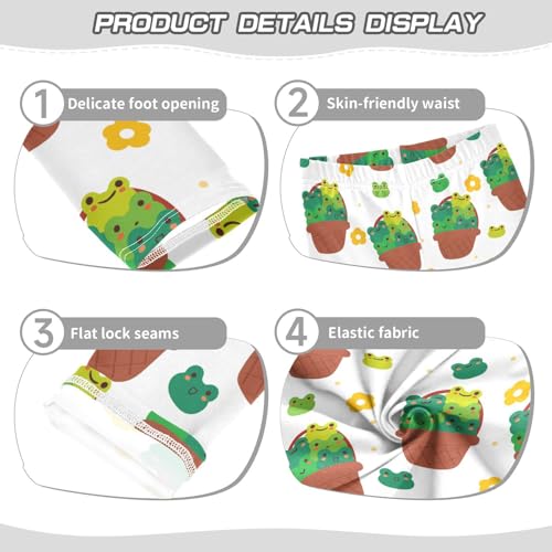 ZZKKO Girls Leggings Cartoon Frogs Inside A Basket Toddler Girls Clothes Leggings for Girls Toddler Girls Leggings 3-4T3