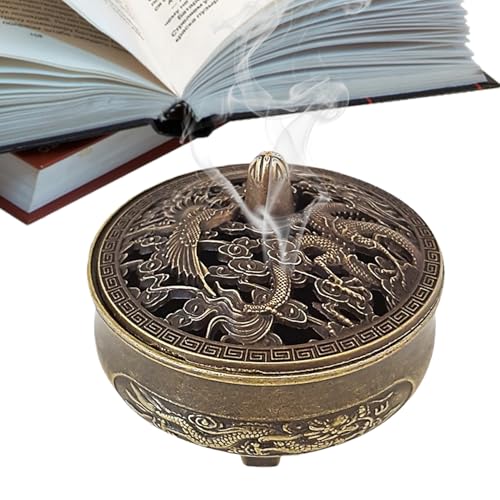 Incense Burner, Incense Censer Holder, 3.15 Inches Indoor Aromatherapy with Chinese Style Auspicious Cloud Design, Decorative Desktop Ornament for Yoga SPA Bedroom Meditation Relaxation