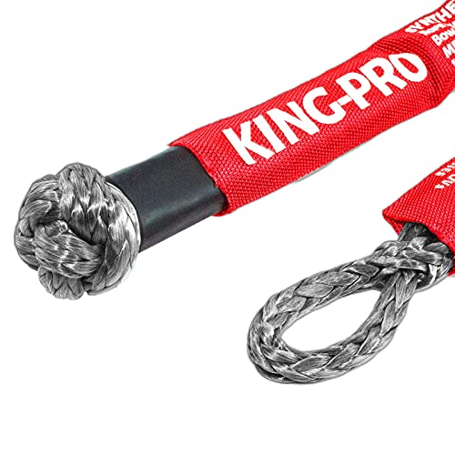 Image of KING-PRO Recovery Ring 7 /16 inchx20 inch Soft Shackle 35,000lbs Breaking Strength with Snatch Ring 45,000lbs for Full-Size Truck Large SUVs Offroad Vehicels 1-Pack (Red-Black)