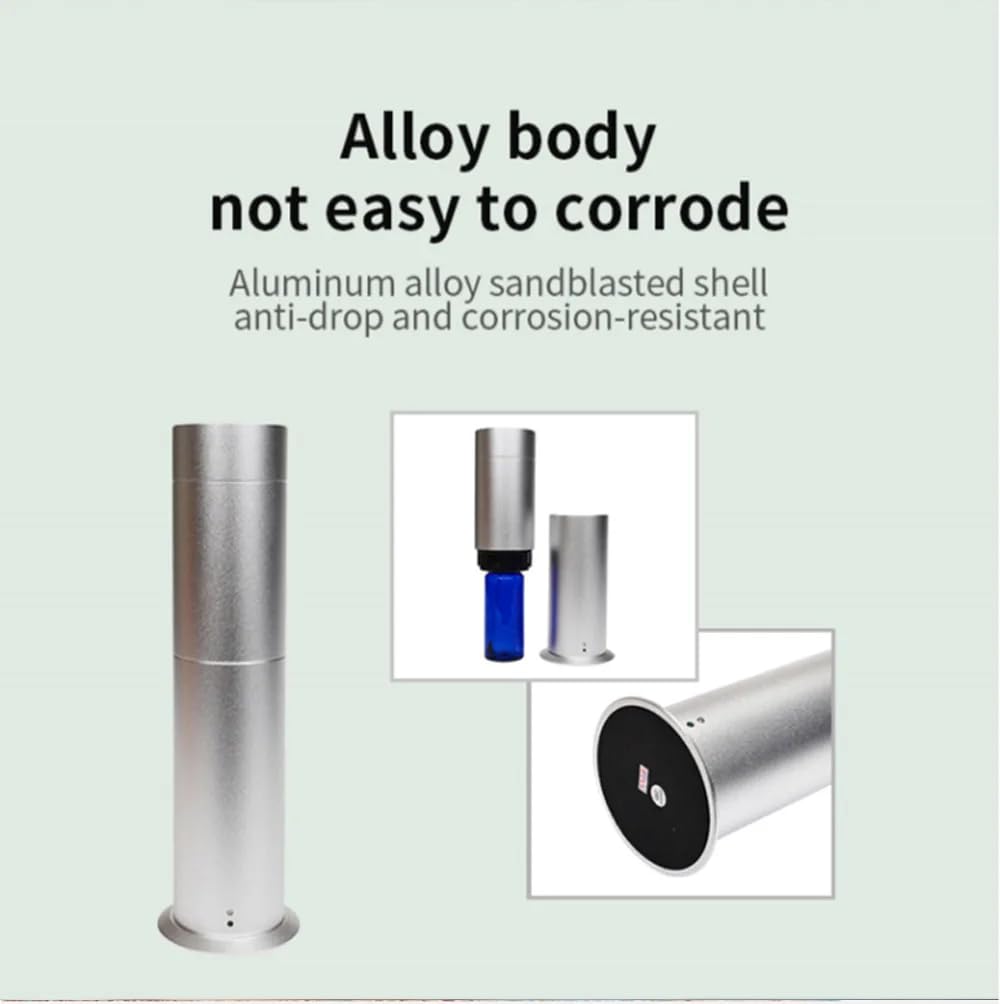 Diffusore senza acqua per oli essenziali, con telecomando, a colonna, elettrico, per aromaterapia, diffusore atomizzatore, per SPA, hotel, casa, ufficio, fragranza benessere (argento, corto)