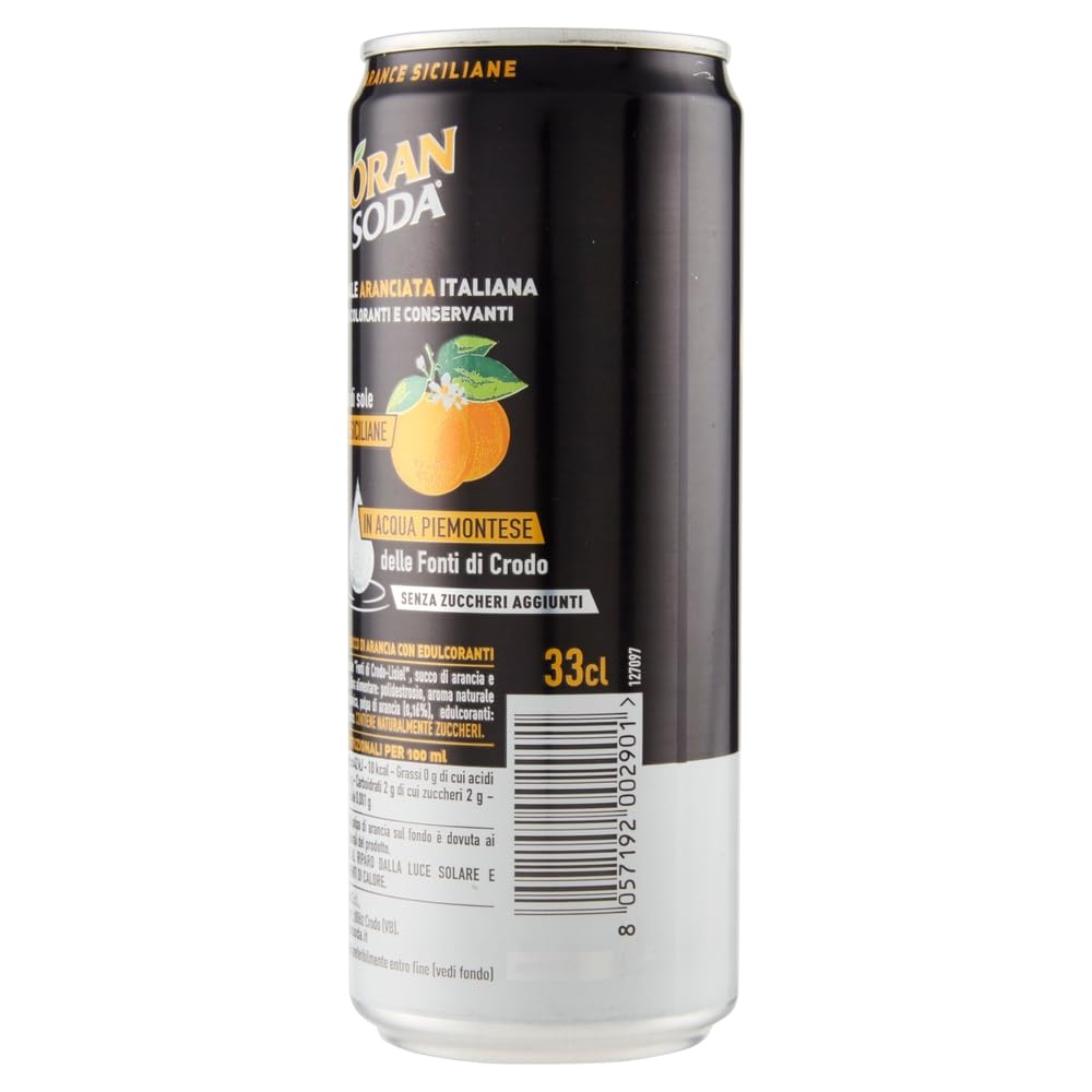 Italian Gourmet Testset bibite Zero Arancia Limone Softdrink Mix 48 x 33cl | Spritzig ohne Zuckerzusatz, gusto agrumi, lattine pratiche da servire, Gesamtnettogewicht 15,84 L + Kostenlos Polpa 400g