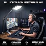 NiceVeedi 14" Soft Streaming Light, Dimmable Desk Ring Light with Clamp, 2700K-6500K/CRI97+/Flexible Arm/Modular Design/Remote, Key Light for Podcast/Home Office/YouTube/TikTok/Makeup/Video Calls