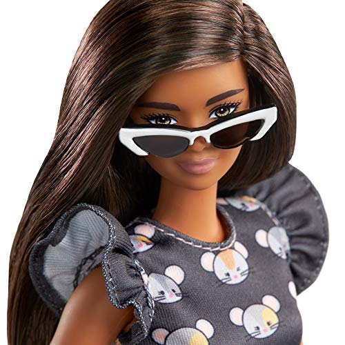 Barbie GYB01 - Fashionistas Puppe (graues Kleid mit Mausaufdruck), Spielzeug für Kinder von 3 bis 8 Jahren – Bild 4