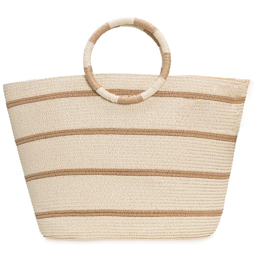 Bolso de playa tejido grande para mujer miniatura 1
