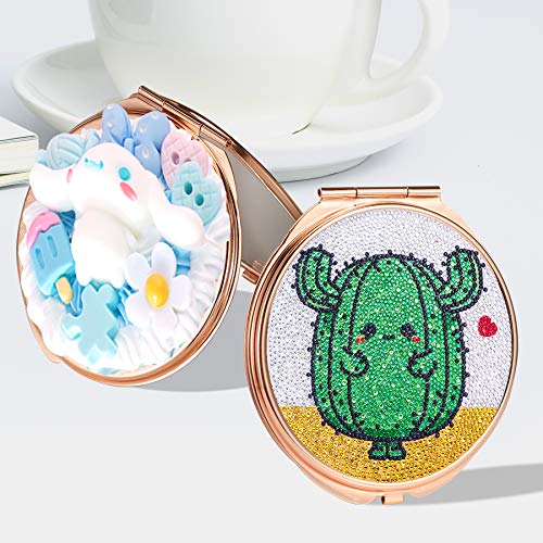 Dynippy Compact Mirror Bulk Round Makeup Metal Pocket Mirror For Purses Portable Hand Mirror Double-Sided With 2 X 1X Magnification (5 Pack Rose Gold) #TOP4