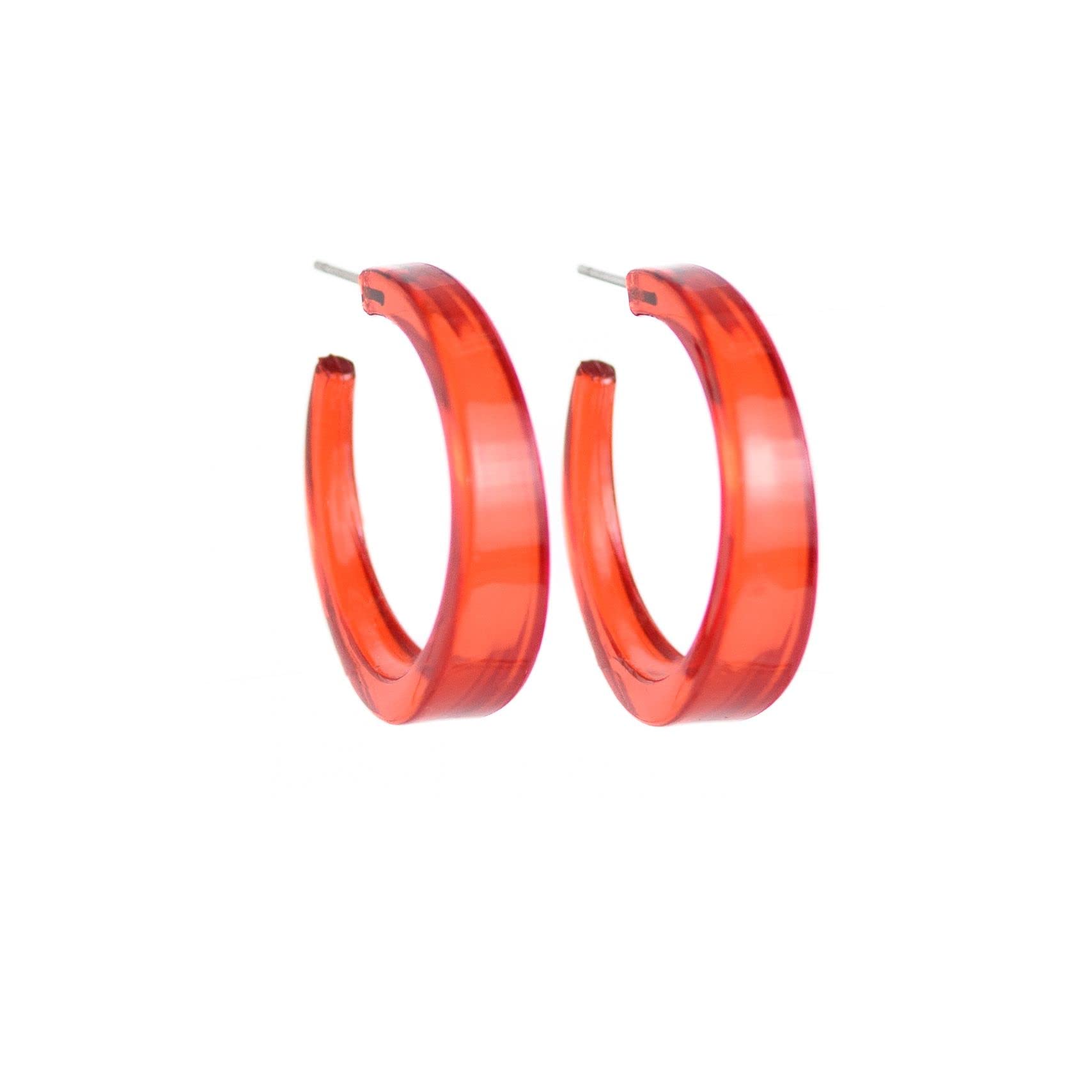 Leetie Lovendale Lola Hoop Earrings, Hypoallergenic Hoop Earrings for Women, Made With Surgical Steel & Lucite, Lightweight & Comfortable, Hand-Made